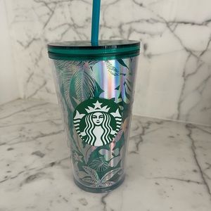 Starbucks Grande Summer 2022 Green Floral Tumbler